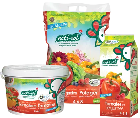 Acti-Sol / Engrais 100% Naturel 4-6-8 / Tomates et Légumes 4-6-8 - Pépinière