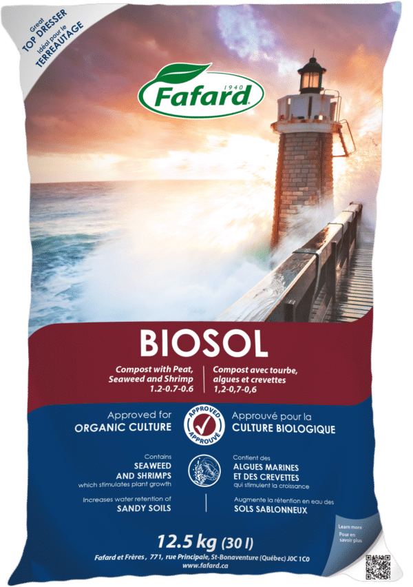 Fafard / Compost Marin 1.2-0.7-0.6 Biosol® avec Tourbe Algues et Crevettes - Pépinière