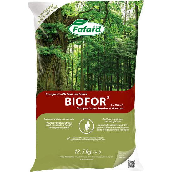 Compost avec tourbe et écorces Biofor® 12,5kg - Pépinière