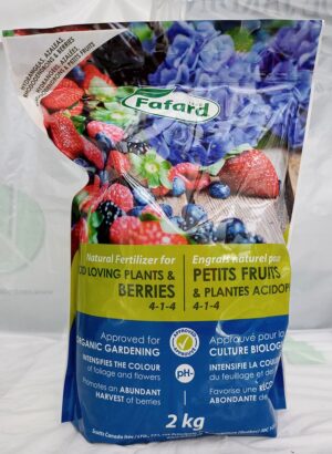 Engrais Naturel pour Petits Fruits & Plantes Acidophiles 4-1-4 2 kg / Natural Fertilizer for Acid Loving Plants & Berries 4-1-4 2 kg - Pépinière