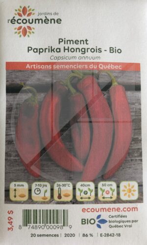 Piment Paprika Hongrois Bio - Pépinière