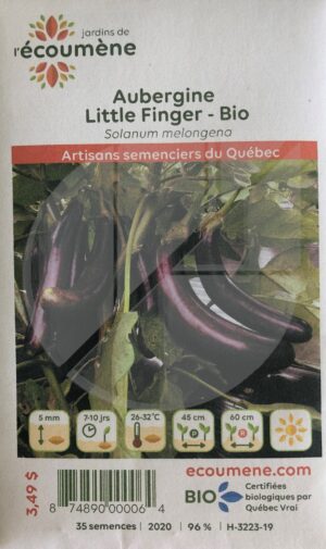 Little Finger Eggplant / Annual Type / Organic Vegetable Seeds - Pépinière