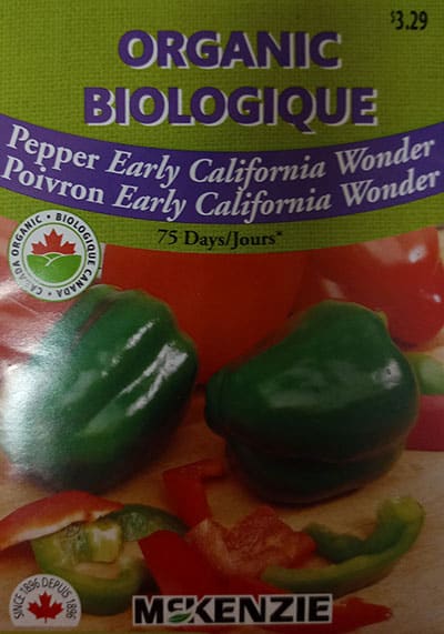 Poivron ‘Early California Wonder’ Biologique / ‘Early California Wonder’ Sweet Pepper Organic - Pépinière