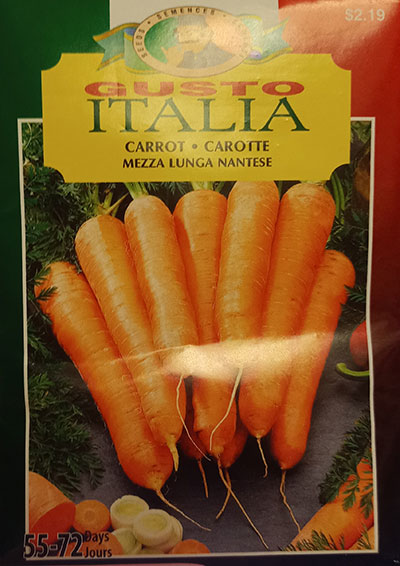 Carotte Mi-Longue Nantaise Gusto Italia / Nantes Mid-Lenght Carrot Gusto Italia - Pépinière