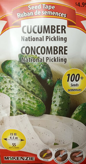 Concombre ‘National Pickling’ 200+ Semences sur Ruban / ‘National Pickling’ Cucumber 200+ Seeds on Tape - Pépinière