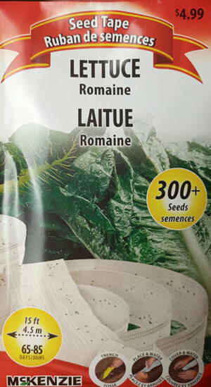 Laitue Romaine 300+ Semences sur Ruban/ Romaine Lettuce 300+ Seeds on Tape - Pépinière