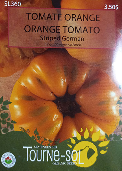 Tomate Orange ‘Striped German’ / ‘Striped German’ Orange Tomato - Pépinière