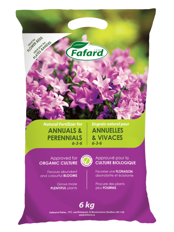 Fafard / Engrais Naturel 6-3-6 / Pour Annuelles & Vivaces - Pépinière