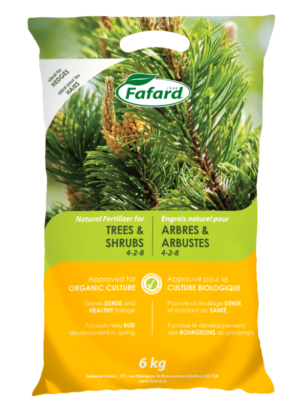 Fafard / Engrais Naturel 4-2-8 / Pour Arbres & Arbustes - Pépinière