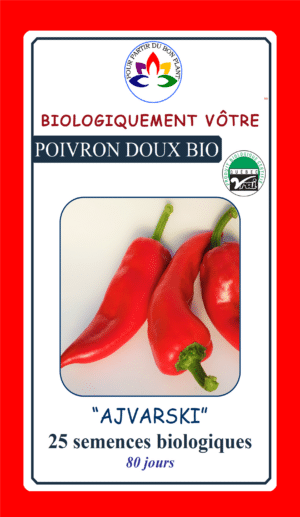 Poivron Doux ‘Ajvarski’ Bio - Pépinière